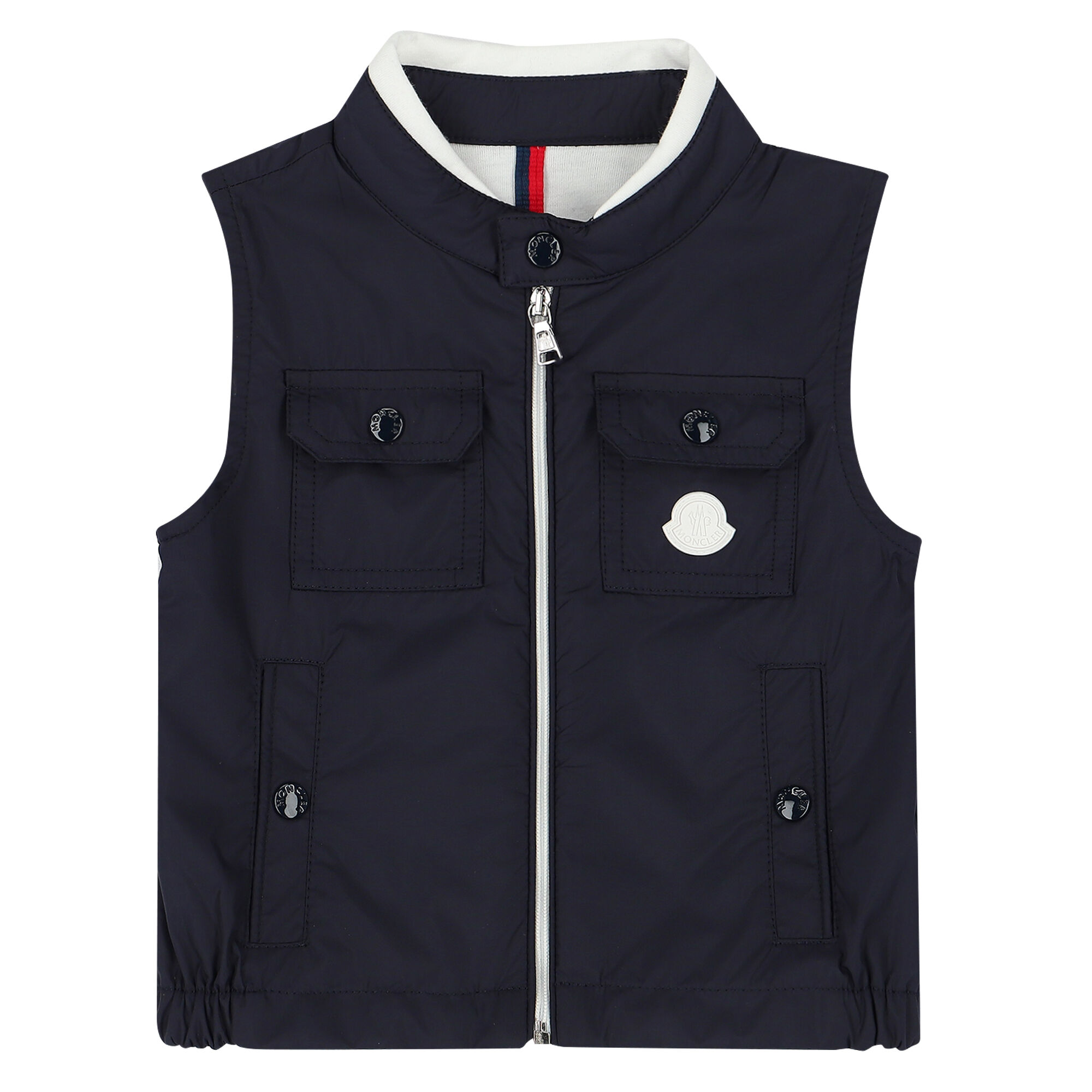 Moncler Enfant Younger Boys Navy Logo Gilet Junior Couture UAE