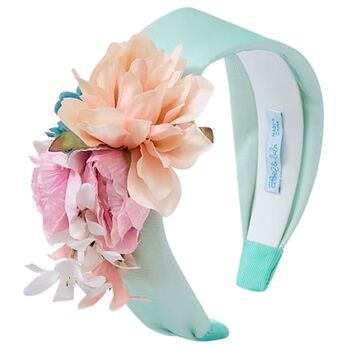 Girls Green Flower Headband