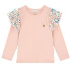 Girls Pink Sequin Long Sleeve Top, 1, hi-res