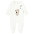 Baby Girls Ivory Teddy Bear Babygrow Set, 1, hi-res