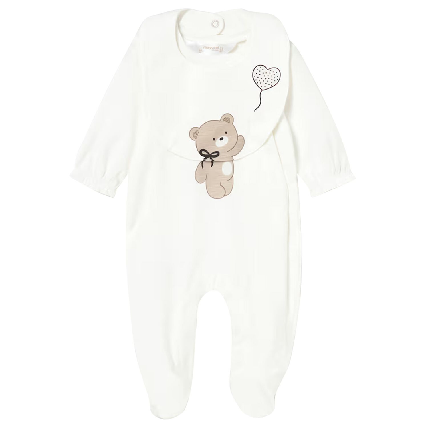 Baby Girls Ivory Teddy Bear Babygrow Set, 1, hi-res