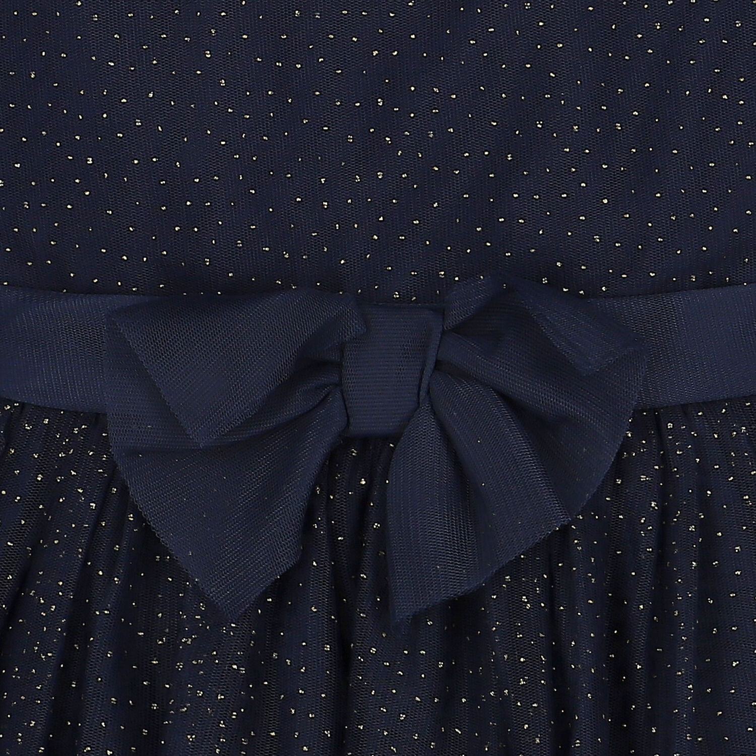 Girls Navy Blue & Gold Glitter Tulle Dress, 1, hi-res image number null
