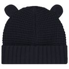 Baby Boys Navy Blue Logo Beanie Hat, 1, hi-res