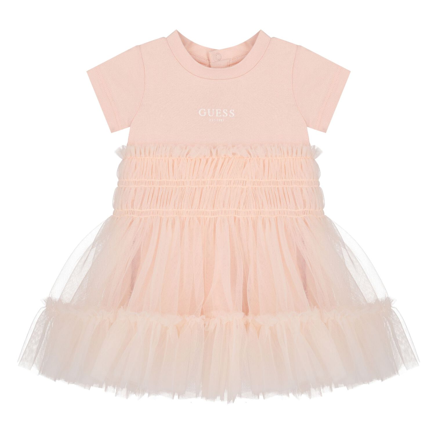 Baby Girls Pink Logo Tulle Dress Set, 2, hi-res image number null