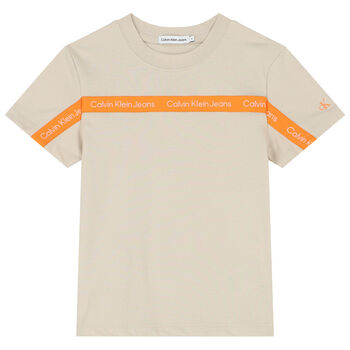 Boys Beige Logo T-Shirt