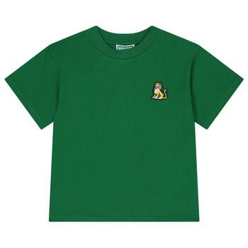 Boys Green Tiger Logo T-Shirt