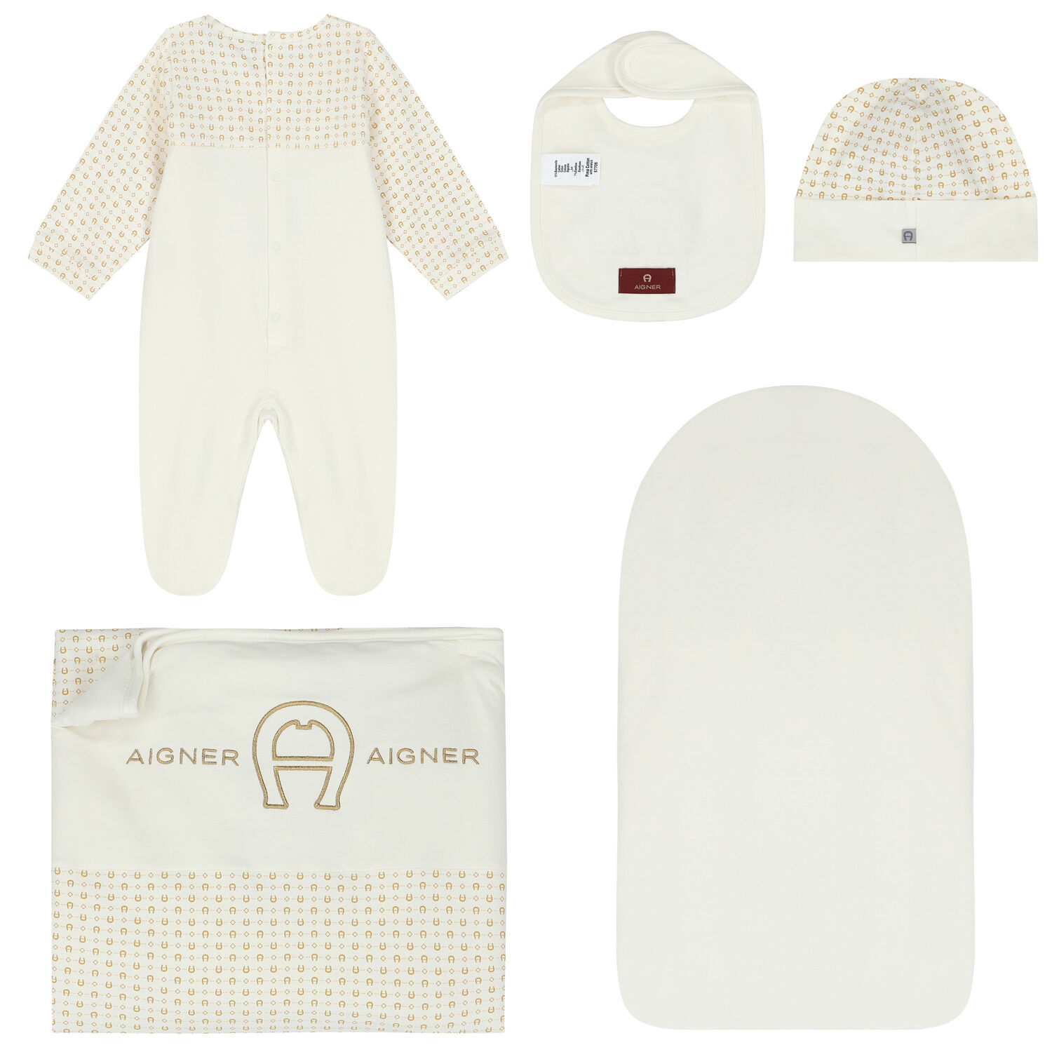 Ivory & Gold Logo Baby Set, 1, hi-res image number null