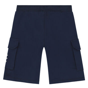 Boys Navy Blue Logo Shorts