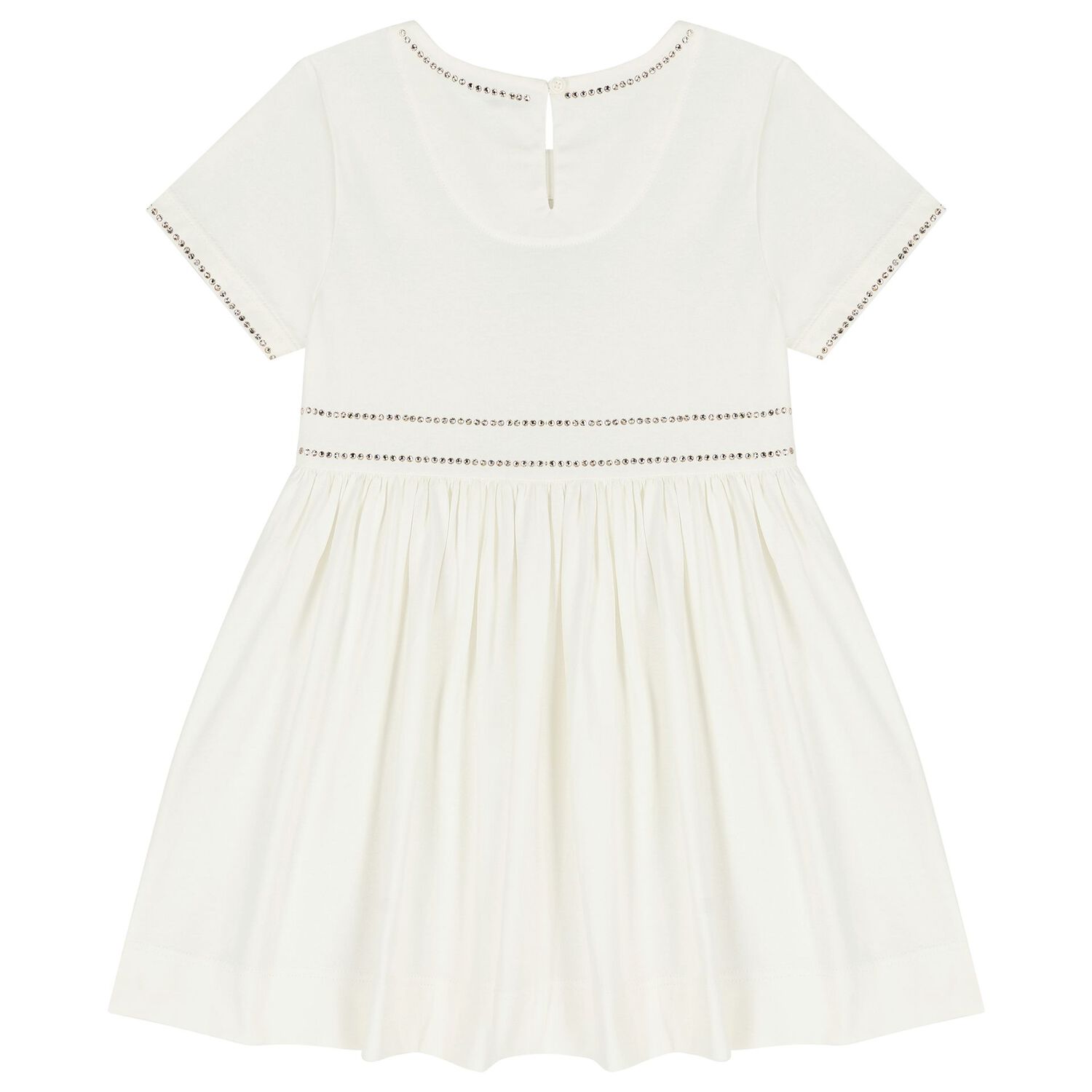 فستان فروسية باللون العاجي للبنات , 1, hi-res