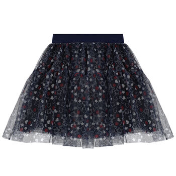 Girls Navy Stars Tulle Skirt