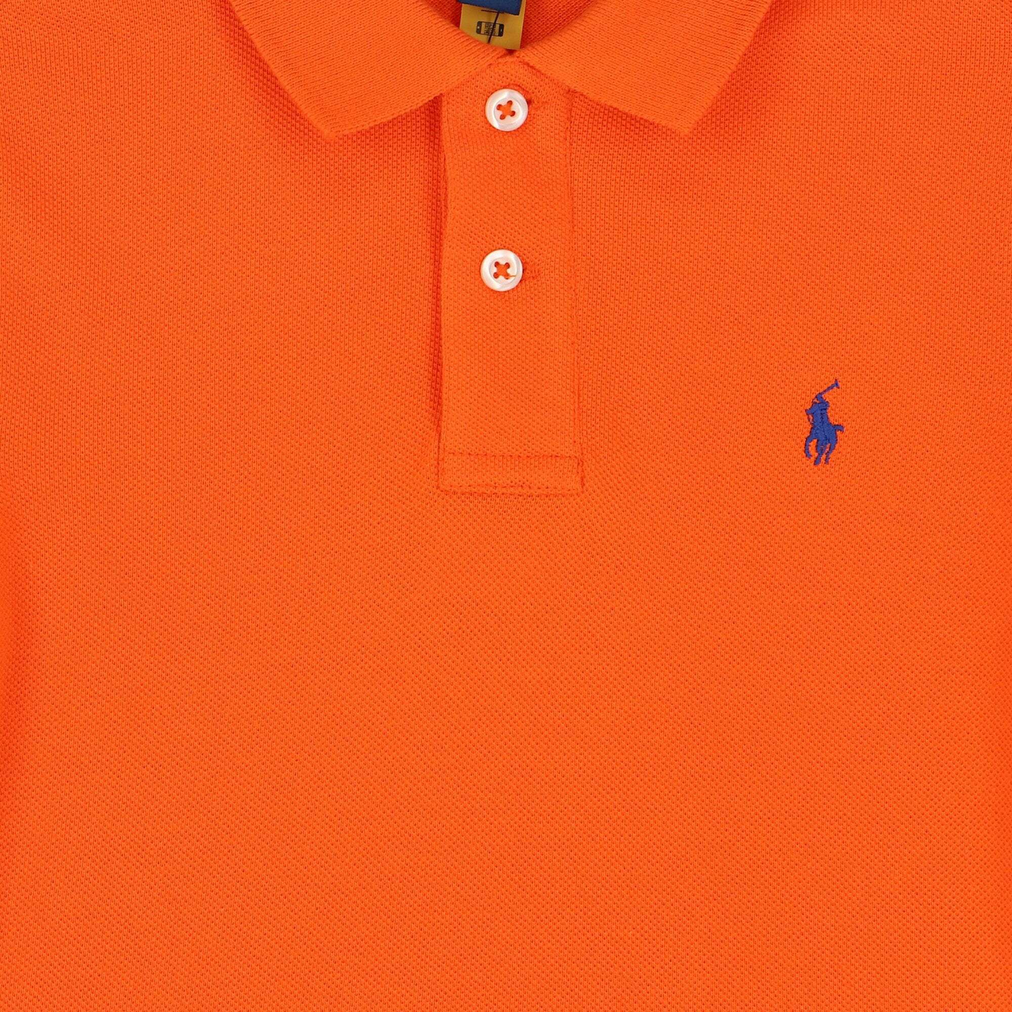 Ralph Lauren Boys Orange Logo Polo Shirt Junior Couture UAE