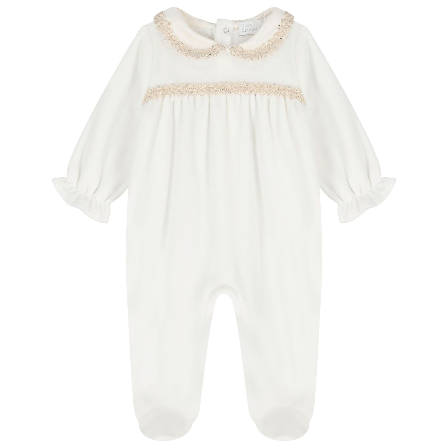 Baby Girls Ivory Velour Babygrow Gift Set, 1, hi-res