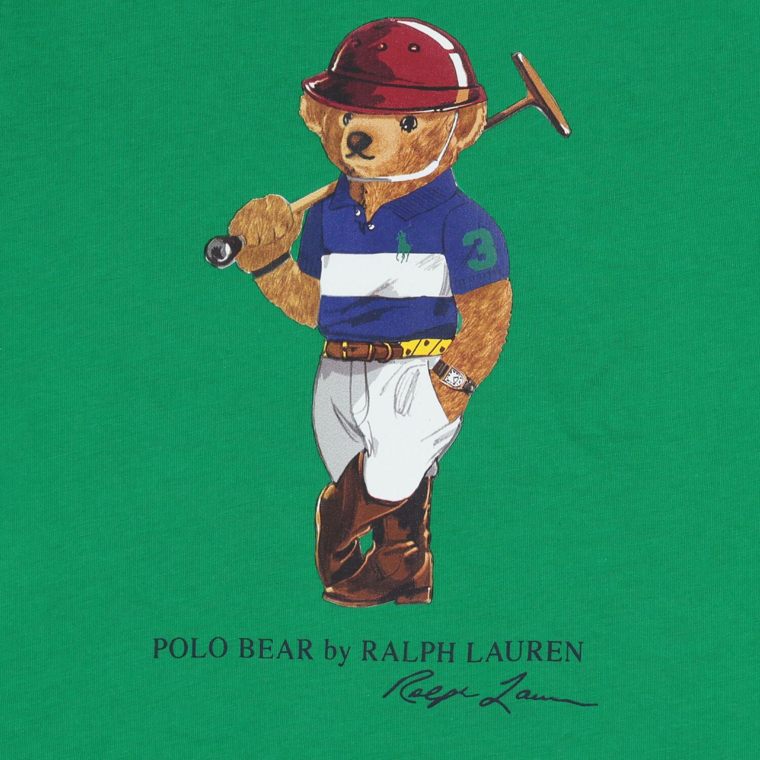 Boys Green Logo Polo Bear T-Shirt, 1, hi-res
