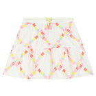 Girls White Logo Broderie Anglaise Skirt, 1, hi-res