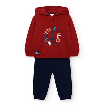 Boboli Boys Red & Navy Blue Anchor Tracksuit, 1 Boys Red & Navy Blue Anchor Tracksuit
