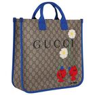 Girls Beige GG Supreme Floral Tote Bag ( 39cm ), 1, hi-res