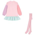 Girls Pink Flower Dress Set, 1, hi-res