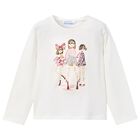 Girls White Dolls Long Sleeve Top, 3, hi-res