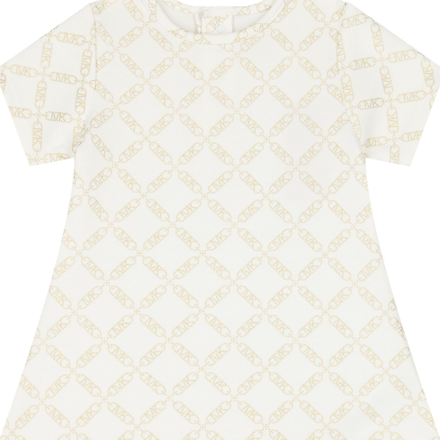 Younger Girls Ivory & Gold Logo Dress, 1, hi-res image number null