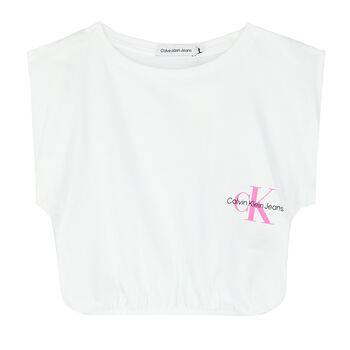 Girls White Logo T-Shirt