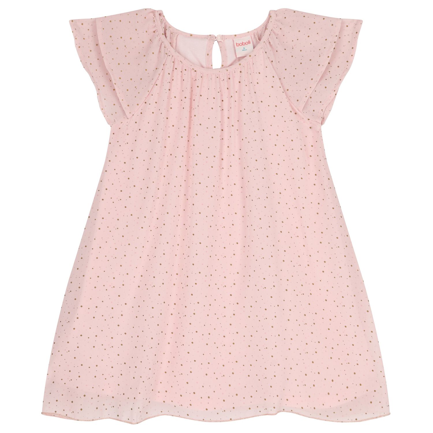 Girls Pink Dots Dress, 1, hi-res
