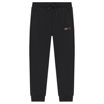 Girls Black Embellished Logo Joggers
