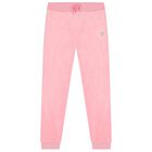 Girls Pink Diamante Joggers, 1, hi-res