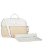 White & Gold Logo Baby Changing Bag ( 42cm ), 1, hi-res