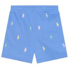 طقم أولاد شورت بالشعار باللون الزهري والأزرق, 1, hi-res