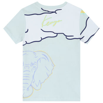 Boys Blue Tiger Logo T-Shirt