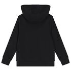 Boys Black Logo Hooded Top, 1, hi-res
