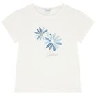 Girls Ivory Flower T-Shirt, 1, hi-res