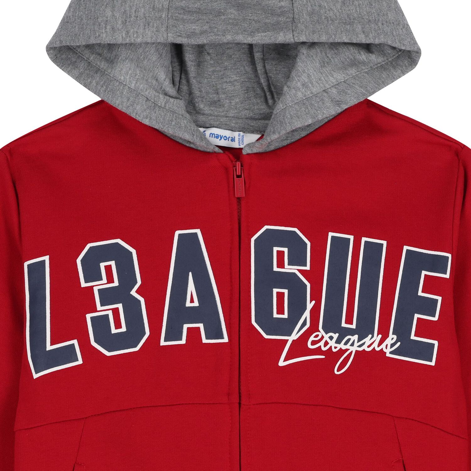 Boys Red, Grey & Navy Blue Tracksuit Set (3 Piece), 3, hi-res