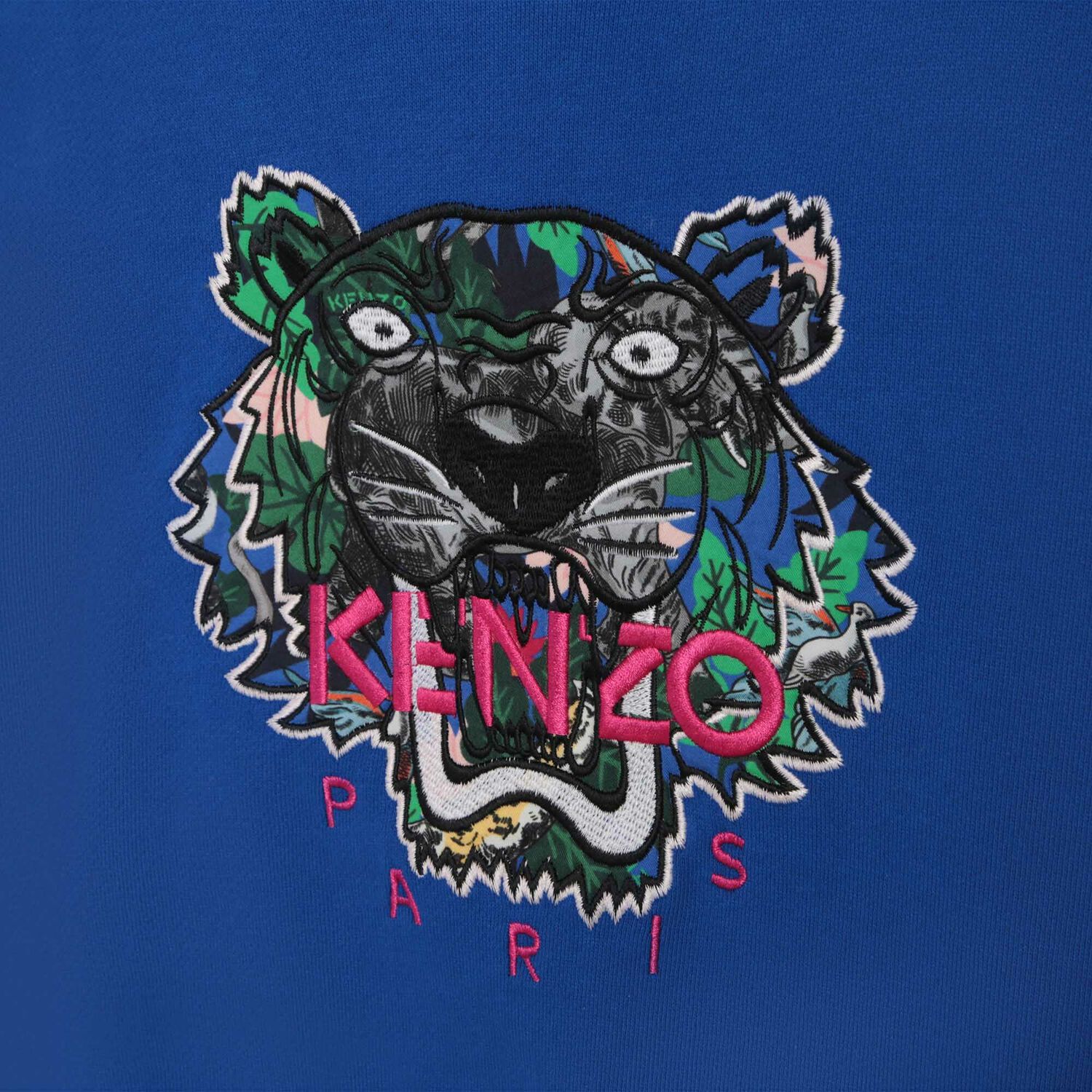 سويت شيرت بشعار النمر باللون الازرق للبنات, 1, hi-res