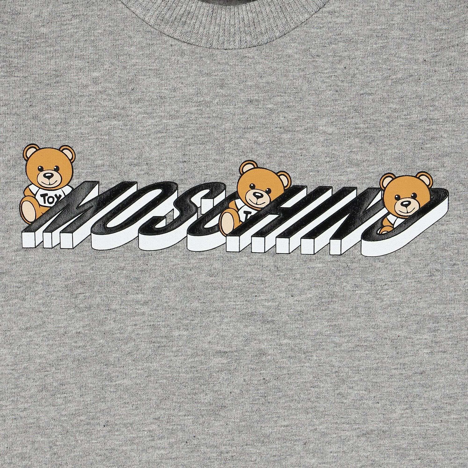 Grey Teddy Logo Long Sleeve Top, 3, hi-res image number null
