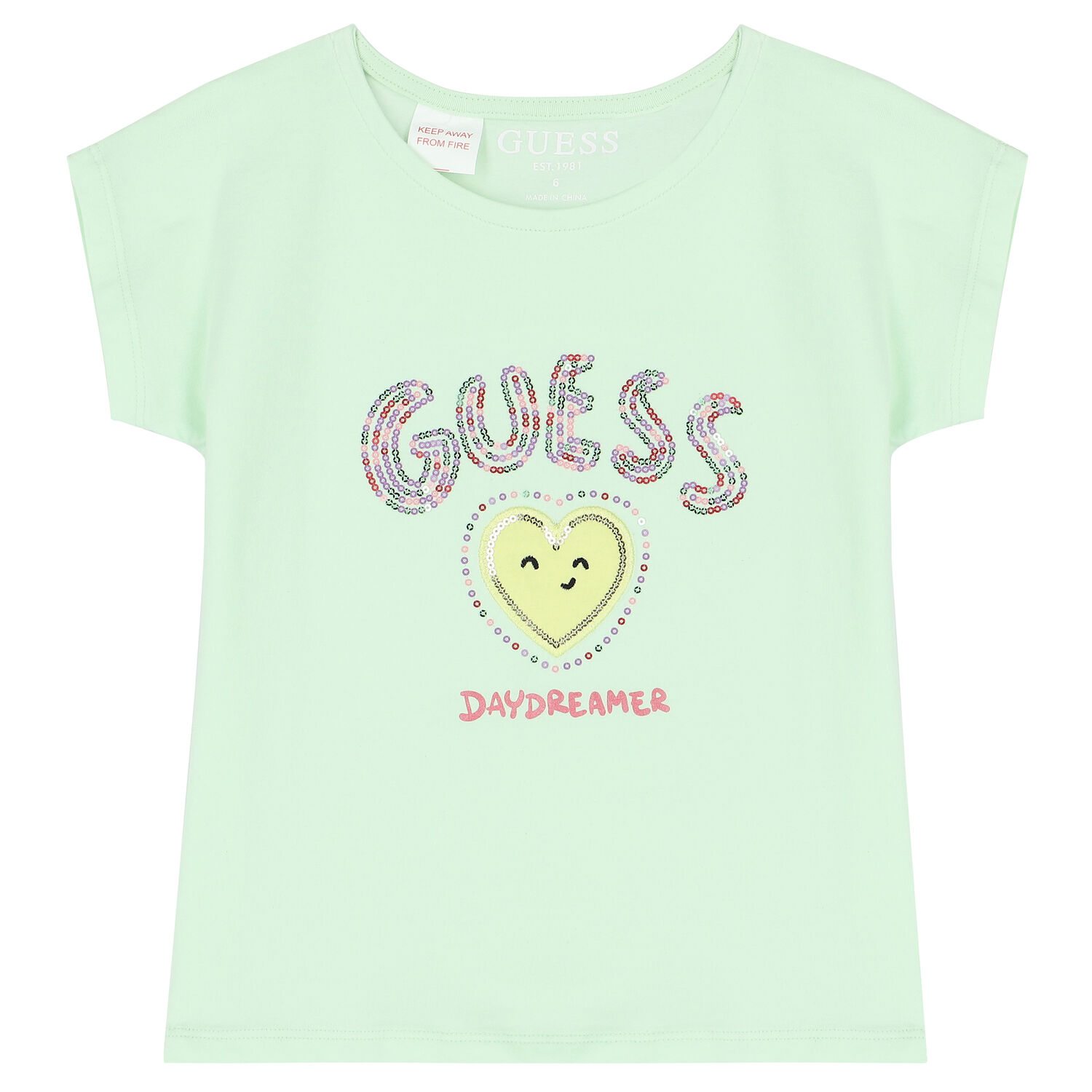 طقم شورت بنات بالشعار باللون الأخضر والأزرق, 1, hi-res