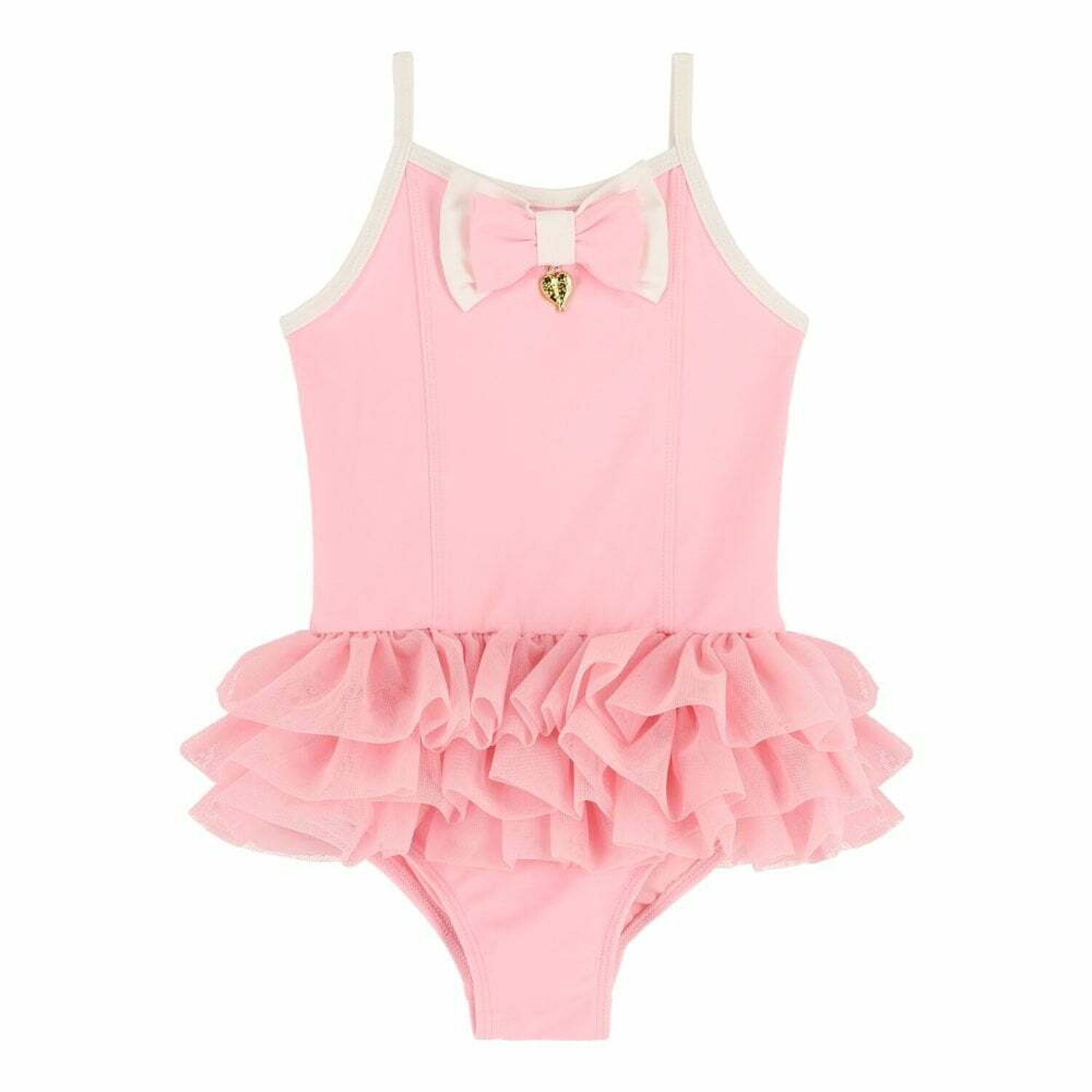 Girls Pink Bow Swimsuit, 1, hi-res image number null