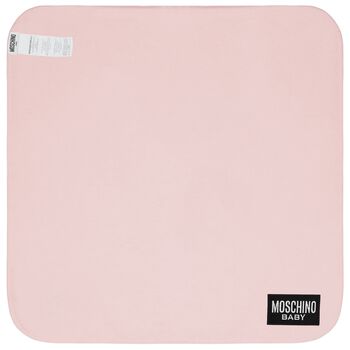 Girls Pink Teddy Bear Logo Baby Blanket