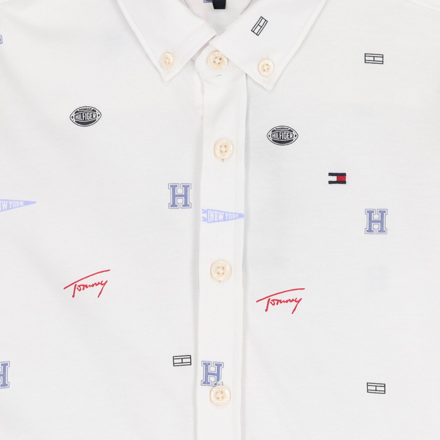 Boys White Logo Shirt, 1, hi-res