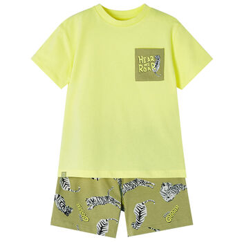 Boys Yellow & Green Pyjamas Set