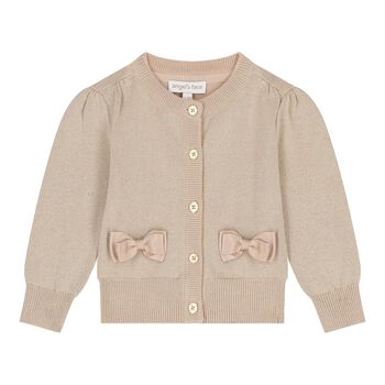 Baby Girls Gold Bow Cardigan