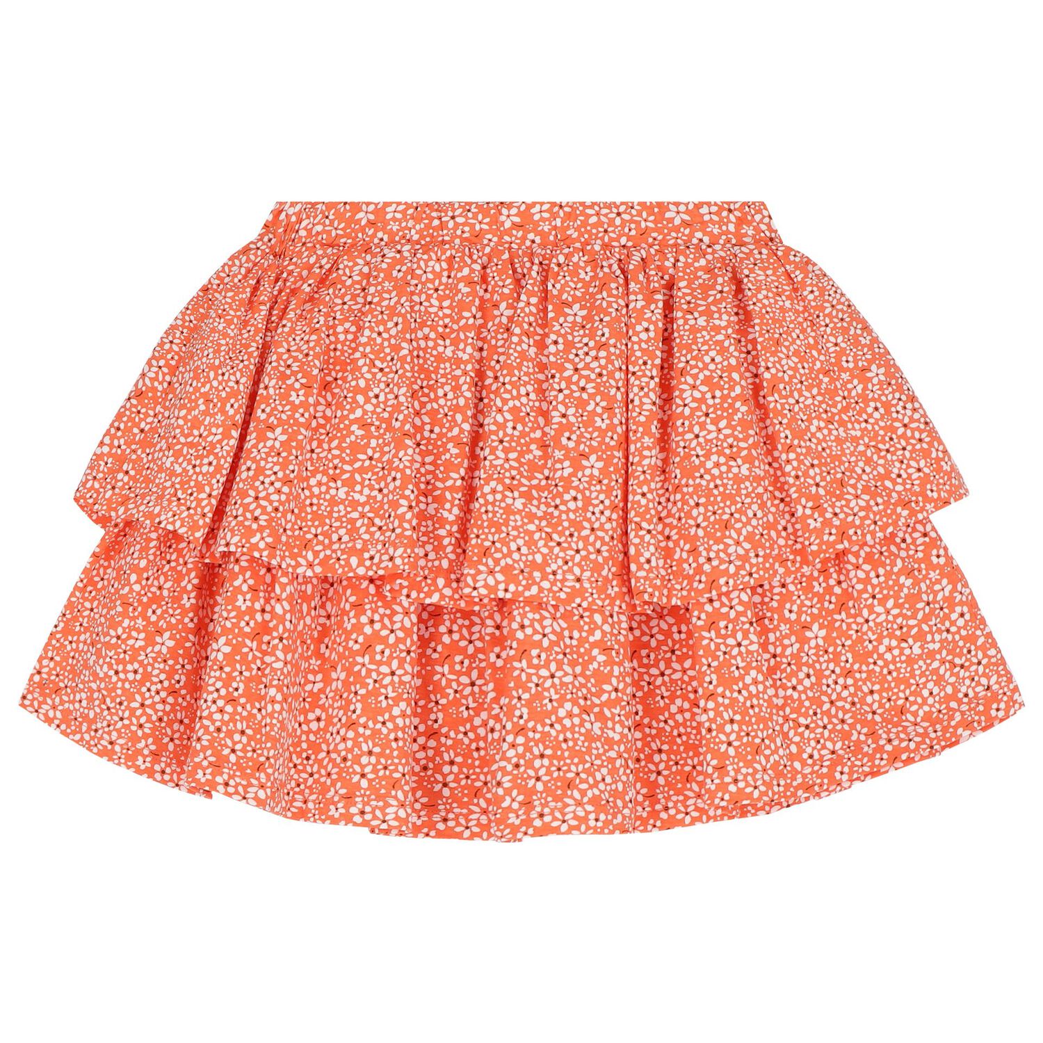 Girls White & Orange Skirt Set, 1, hi-res