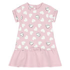 Younger Girls Pink Heart Dress, 1, hi-res