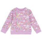 Younger Girls Pink Logo Sweatshirt, 1, hi-res