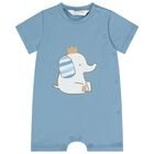 Baby Boys Navy Blue Elephant Romper Gift Set, 2, hi-res
