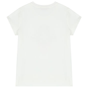 Girls Ivory Crown Print T-Shirt