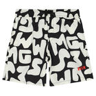 Boys Ivory & Black Logo Swim Shorts, 1, hi-res