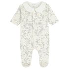 Ivory Star Velour Babygrow, 1, hi-res
