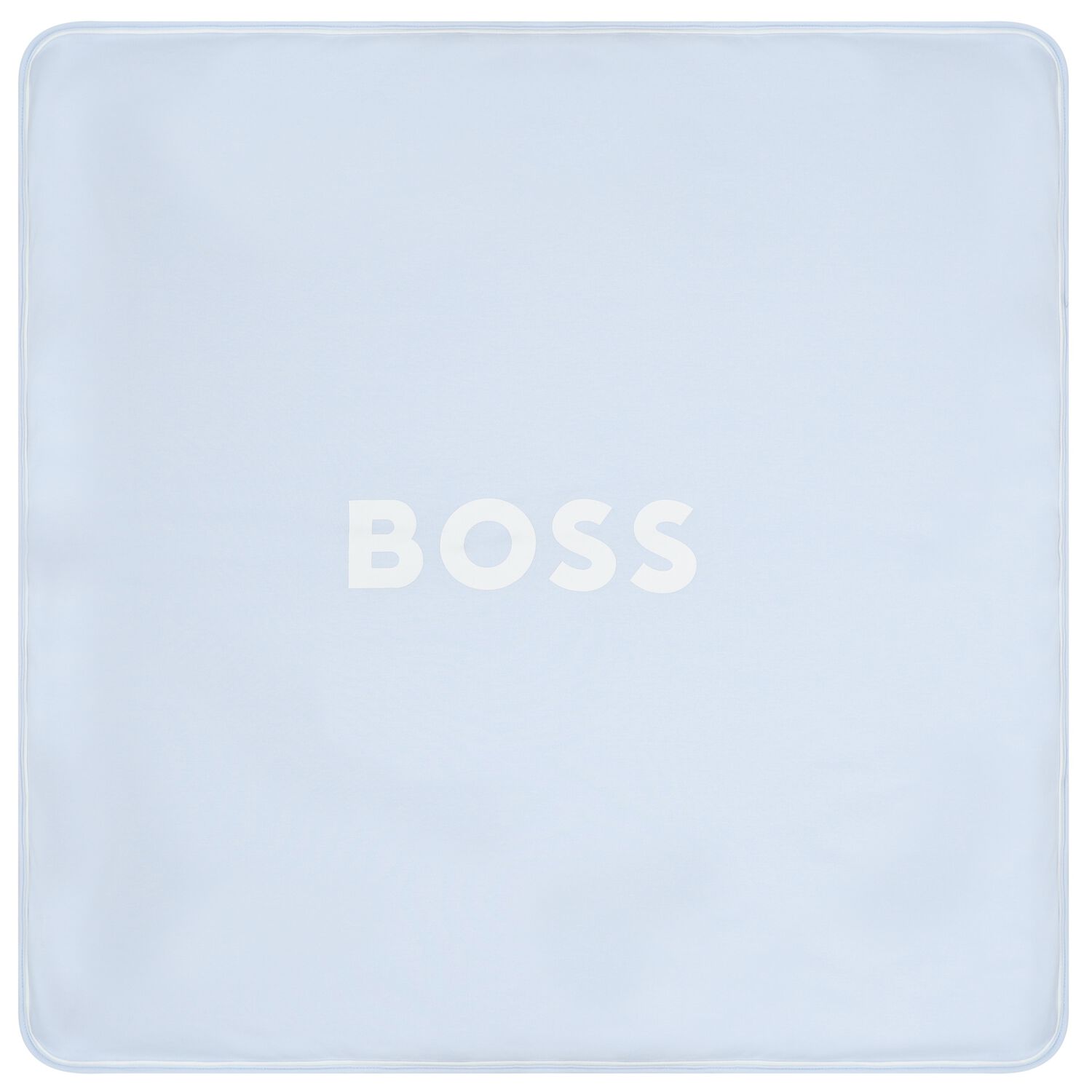 Baby Boys White & Blue Striped Logo Blanket , 3, hi-res