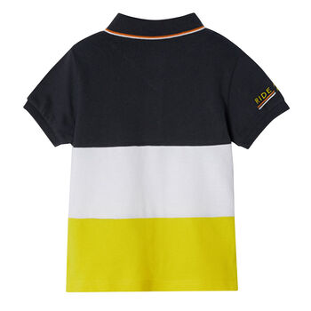 Boys Navy, White & Yellow Polo Shirt